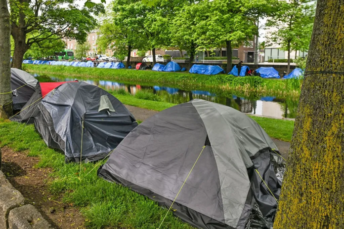 Getty Images Rows of tents housing asylum seekers pitched along Dublin's Grand Canal in May this year Getty Images Rows of tents housing asylum seekers pitched along Dublin's Grand Canal in May this year