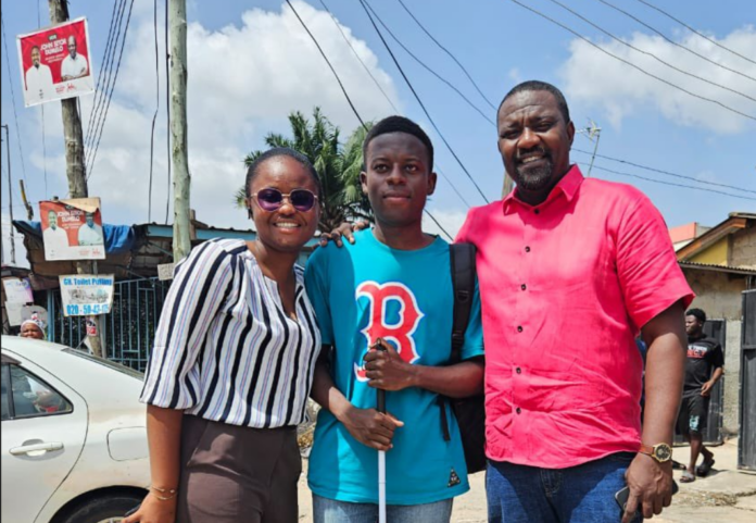 John Dumelo pays fees for visually impaired law student