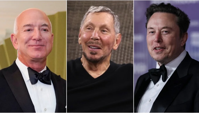 Billionaires Jeff Bezos, Larry Ellison and Elon Musk all saw their net wealth rise. Getty Images Billionaires Jeff Bezos, Larry Ellison and Elon Musk all saw their net wealth rise. Getty Images