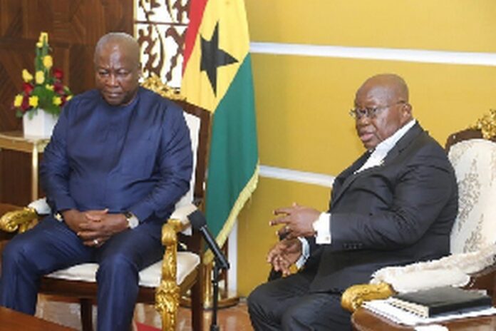 President-elect John Mahama with President Nana Akufo-Addo at Jubilee House President-elect John Mahama with President Nana Akufo-Addo at Jubilee House