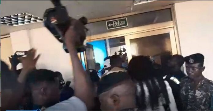 Chaos as Ebi Bright demands total re-collation amid Dafeamekpor fury at EC G/A Office
