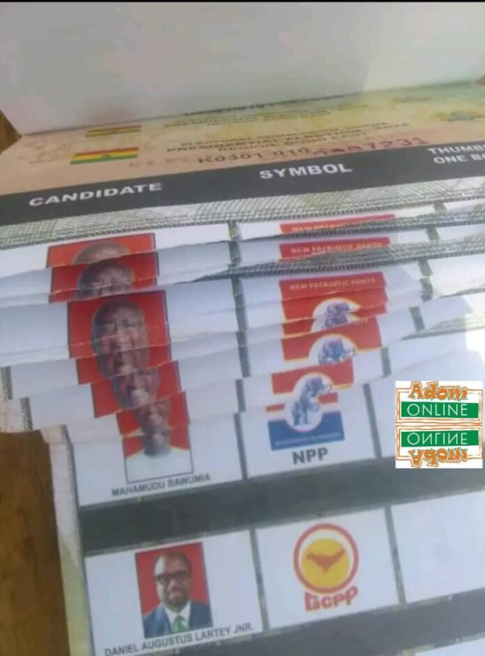 Voting temporarily suspended at Kintampo South polling station over alleged tearing off Bawumia’s photo Voting temporarily suspended at Kintampo South polling station over alleged tearing off Bawumia’s photo