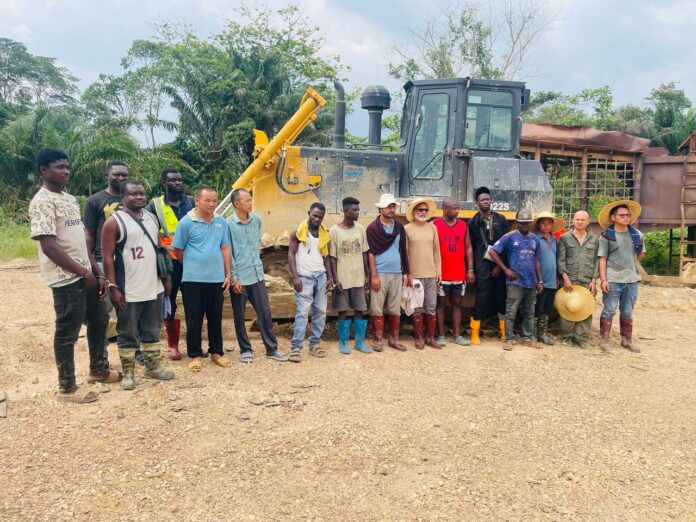 7 foreigners, 8 Ghanaians arrested in 'galamsey' site raid in Western Region