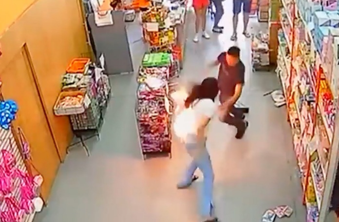 Terrifying moment phone explodes in woman’s pocket at supermarket
