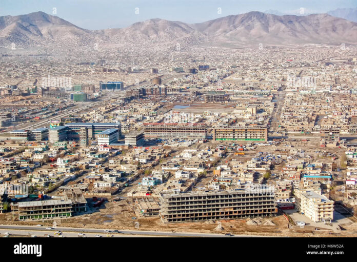 aerial-photo-of-kabul-afghanistan-of-the-city-center-and-surroundings-M6W52A