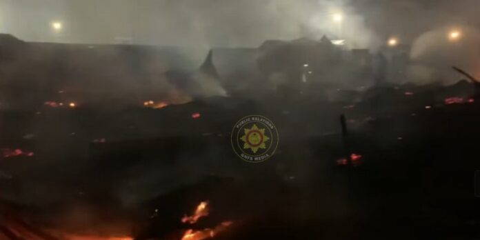 Deadly blaze at Madina Redco wipes out 150 structures, claims one life