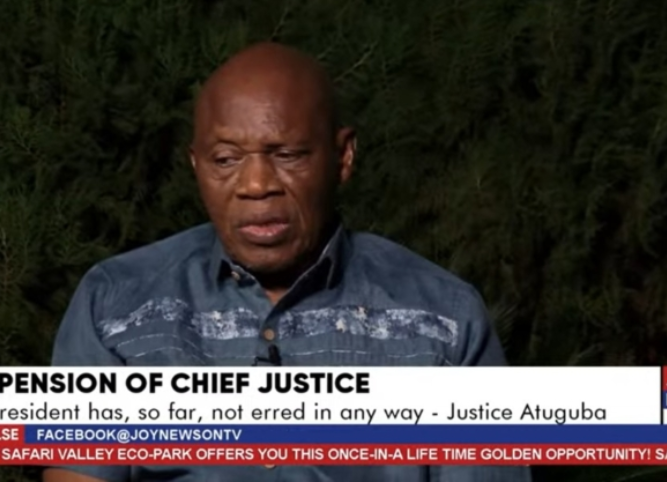 Retired Supreme Court judge, Justice William Atuguba, has criticised the opposition New Patriotic Party (NPP) over its handling of the suspension of the Chief Justice, Her Ladyship Justice Gertrude Torkornoo.
