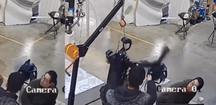 Chilling moment humanoid robot wakes up and starts attacking its handlers