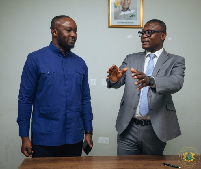 YEA CEO, Malik Basintale, and Sports Minister, Kofi Adams