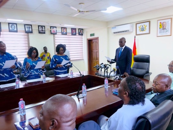 Haruna Iddrisu (MP), Minister for Education, swearing in the new CIHRM Governing Council