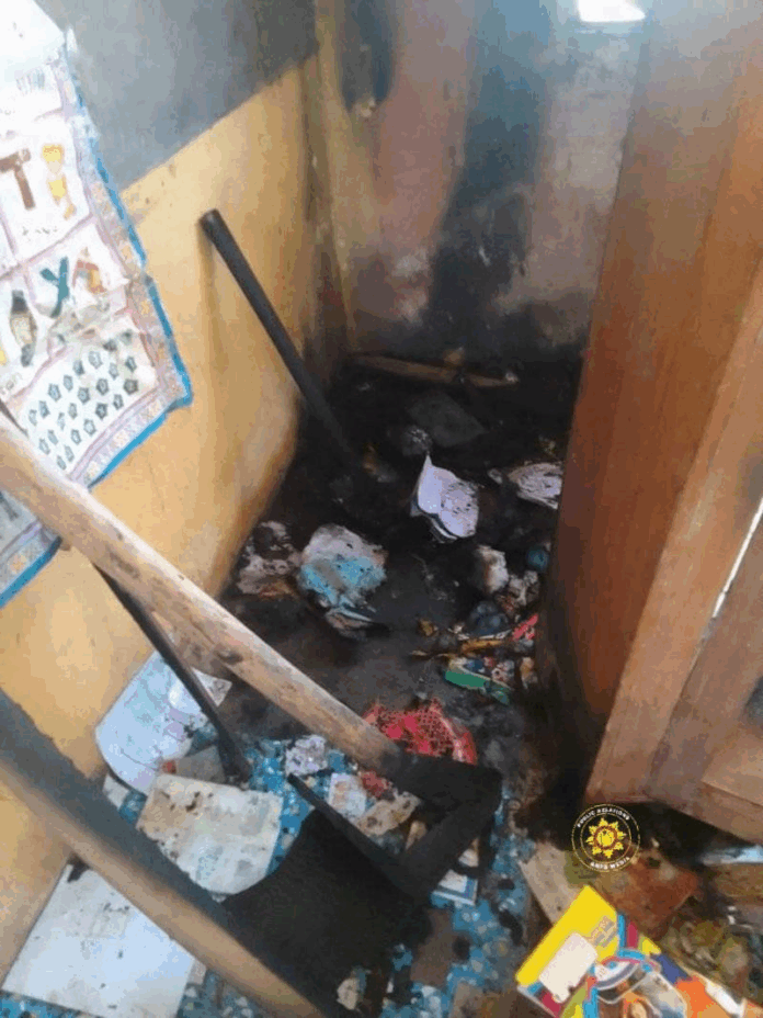 Fire guts KG classroom at Baiden Walker basic school