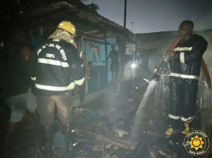 Fire destroys structures behind Arts Center