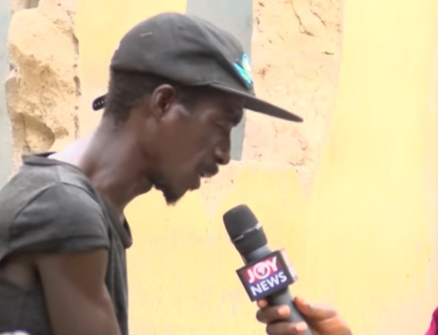 An illicit drug user speaking to JoyNews in the new documentary