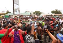 Scenes from EOCO as Shatta Wale’s fans mass up over his arrest