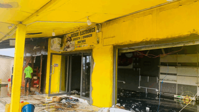 Fire guts row of stores at Juapong Factory Junction