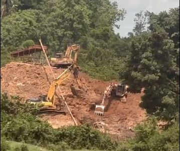 An illegal mining site in the Ashanti region