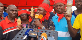 Juaso residents and peasant farmers protest against alleged plans of galamsey in the area