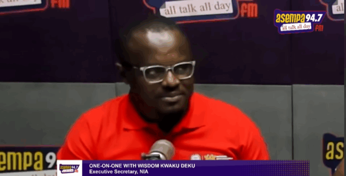 Executive Secretary of the National Identification Authority (NIA), Wisdom Kwaku Deku Executive Secretary of the National Identification Authority (NIA), Wisdom Kwaku Deku