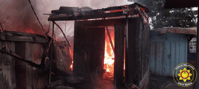 3 wooden structures, container ravaged in Koforidua fire