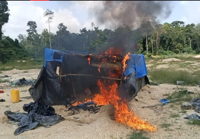 Galamsey: NAIMOS leads decisive operation at Oda River Forest Reserve; arrests armed imposters