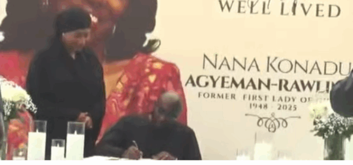 Bawumia visits Rawlings family, signs Nana Konadu’s book of condolence