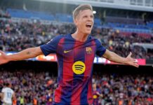 Olmo scores twice as Barca go top of La Liga