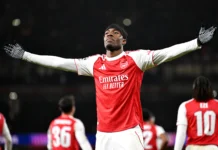 UCL: Madueke double at Brugge helps Arsenal keep 100% record