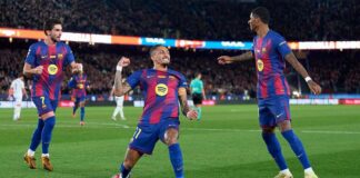 Raphinha stars as Barcelona extend lead to seven points