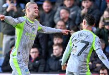 Haaland double helps Man City to victory at Palace