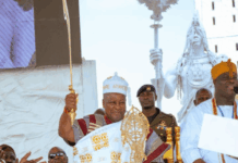 Photos: Ooni of Ife confers prestigious Yoruba title on President Mahama in Nigeria