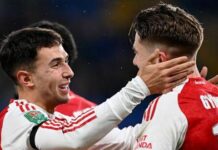 Arsenal take EFL Cup semi-final advantage but Garnacho gives Chelsea hope