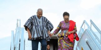 President Mahama and wife