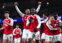 UCL: Eze and Rice score as Arsenal cruise into quarters